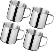 Zerodeko 4pcs Drinking Cups Mini Portable Mugs with Handle for Home Outdoor Camping Travel Unbreakable Safe Easy to Clean