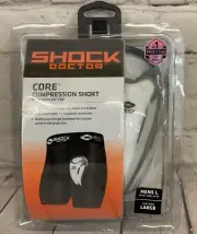 Shock Doctor Core Compression Shorts with Bioflex Cup Large 34"-36" Black