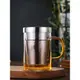 耐熱玻璃茶杯茶水分離泡茶杯不銹鋼過濾大容量花茶杯帶把杯子家用