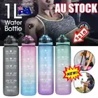 1L Water Bottle Motivational Drink Flask With Time Markings BPA Free Sport GWZ