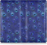[Amooorous] Blue Peacock Feather Leather Car Registration and Insurance Holder Auto Truck Comparment Accessories Case for Cards, Essential Document Driver License, Blue peacock feather, 1 size