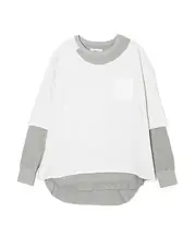 [FACETASM] Asymmetrical Layered Rib Long Tee