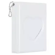 3 Inch Mini Photocard Binder Album with 32 Pockets for Collection, White