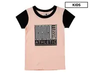Russell Athletic Girls Block Part T-Shirt Athletic Top Size 8 Tee Tropical Peach