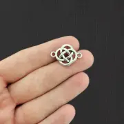 8 Celtic Knot Connector Antique Silver Tone Charms - SC4624