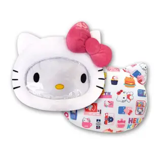 【Hello Kitty】凱蒂貓 大臉造型 可視透明暖手枕 抱枕 午安枕 腰靠枕 沙發枕 38x33cm(正版授權)