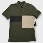 Volcom Stoney Baloney Polo Shirt Mens Small Short Sleeve Colorblock Green NEW