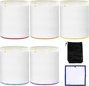 5 Pack 5-Gallon Mesh Filter Bags, 5 Color Reusable Fine Nylon Strainer Bag Set with Pressing Screen & Storage Pouch for 5 Gallon Cold Brew Buckets (25 to 220 Micron)
