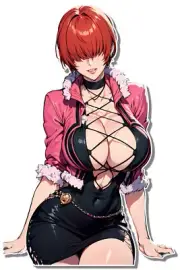 0008 Shermie Sticker, Waterproof, Laminated, Pinup, King Of Fighters