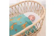 Living Textiles | Baby Blanket - 100% Cotton Whimsical Giraffe