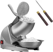 Electric Shaved Ice Machine - 380W Triple Blade Ice Crusher for Home & Commercia
