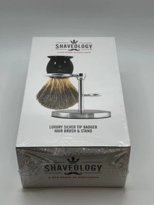Shaveology The Phantom Series Silver Tip Badger Brush & Stand