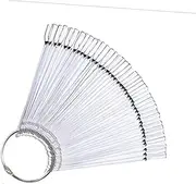 50Pcs Transparent False Nail Art Tips Sticks Nail Polish Color Display Plates Practice Templates for Nail Art Design and Creative Nail Techniques