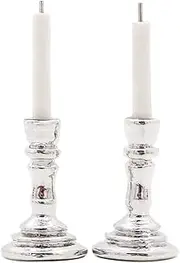 Odoria 1/12 Scale Dolls House Miniature Candle Holder 2Pcs Dollhouse Accessories, Silver