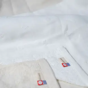 日本今治認證有機棉酵素染紗布毛巾 水玉白色