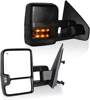 AERDM Towing Mirrors Compatible with Ford F150 2004 05 06 07 08 09 10 11 12 13 2014 Power Heated Defrost with Smoke LED Signal and Puddle Light Side Mirrors Pair set Pickup Truck Tow Mirrors Pair set