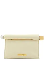 Jacquemus La Petite Pochette Rond Carré Leather Clutch - Ivory ONE SIZE