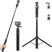 VRIG 64in DJI OSMO Action 5Pro/4/3 Selfie Stick Tripod for GoPro Camera,Extendable Tripod Stand with Quick Release 1/4" Screw for for Pocket3, Insta 360 X5/X4,Go Pro Hero 13 12, Session, SJCAM