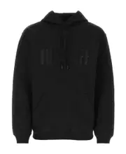 slogan-print pullover hoodie L,M Black