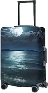 [RLDOBOFE] Travel Luggage Cover for Suitcase Elastic Suitcase Protector Moon and Sea Suitcase Covers Washable Suitcase Protective Cover Dust-proof Luggage Covers Fit 18-32 Inch Luggage, Black, Medium