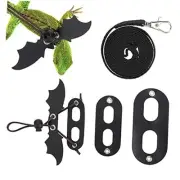 cobee Bearded Dragon Harness and Leash, 3 Pcs Adjustable Lizard Leashes, Soft