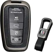 KUNIO Car Key Fob Cover Case Fit for Toyota Highlander RAV4 Camry Land Cruiser C-HR Corolla GT86 Key Holder PU Leather Key Shell Keychain 2/3/4 Button Key Fob Protector Car Accessory Black