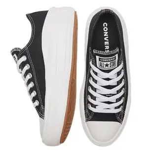 【CONVERSE】休閒鞋 女鞋 帆布鞋 運動 低筒 厚底 CTAS MOVE OX BLACK/WHITE/WHITE 黑 570256C