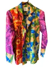 Roegiya Anthropologie Vibrant Multicolored Mixed Print Pajama Sleep Top XS NWT