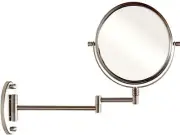 Wall Mount Extendable Mirror 8 Inch Double Sided with 7X Magnification Nickel