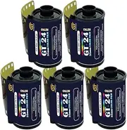 GT24FILM 35mm Colour Film - 5 Films with 24 Positions - Ideal for Photography, Development and Printing