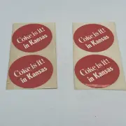 Vintage Coca Cola Stickers “Coke Is It! In Kansas” Advertising Red White