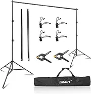 EMART Photography Backdrop Stand, 8x8ft/2.4x2.4m Adjustable Photo Background Back Drop Support System Kit for Photoshoot Video Studio, Birthday Party Decoration