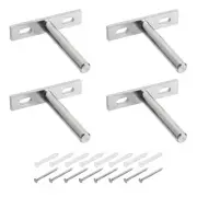 4 Set Floating Shelf Bracket 3", T Brackets for Shelves with Screws, Silver
