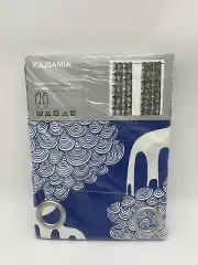 Ikea Kajsamia Mod Blue White Tree Curtain Panels Metal Grommet 57x98 Canvas