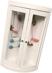 Totority Vivid Miniature Wooden Shower Room 1:12 Scale Miniature Bathroom Model Mini Home Decor Toy for Girls
