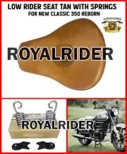 "LOW RIDER SEAT TAN WITH SPRING" Fit For Royal Enfield New Classic 350 REBORN (for: Royal Enfield)