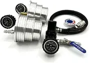 Turbo Boost Leak Testers -The Original-CAC Boost Leak Tester (4", 3.5", 3")- Solid 6061 Aluminum, Anti-Slip Grooves & Bead - w/ 5ft Ext Line & 150 PSI Regulator- for Semi-Trucks, Tractors, Machinery
