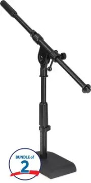 Rok-It Bass Drum/Boom Combo Mic Stand (2 Pack) - Black