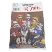 Simplicity 9073 Sock Monkey Doll Clothes 22" Toy VTG Pattern UC FF