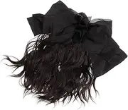 Healeved Curly Hair Bun Ponytail Extension Clip Messy Bun Hairpiece with Bow for Women Elegant Volume and Fullness Comfortable and Easy to Use Durable Fake Hair Accessory with Bow