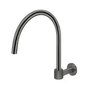Round Brass High Rise Swivel Spout - Wall Mounted - PVD Shadow