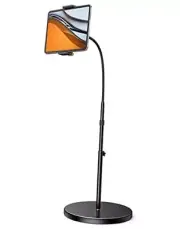 Tablet Floor Stand - Gooseneck Swivel Tablet Holder Mount with Black