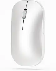 comeic Portable Mouse for Laptop Dual Mode Bluetooth Wireless BT5.0 2.4G Metal Scroll Wheel,Bluetooth Mouse for Mac PC/Laptop/Desktop/iPad/, Compatible with Mac/Windows/iOS/Android Computers (Silver)