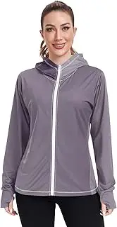 [Caihoyu] Plain Hoodie with Thumb Holes Rash Guard Shirts UPF 50+ Protection Lightweight Sweatshirt for Hiking Outdoor, Multicolor10, Small