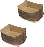 Pcs Kraft Paper Party Serving Trays Bulk Snack Plates Food Trays Sustainable Disposable