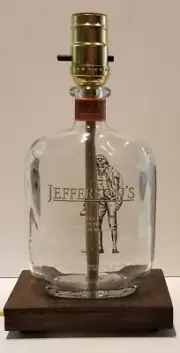Jefferson's Whiskey Table Desk LAMP Bar Lounge Game Room Liquor Bottle Party