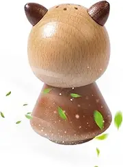 Wooden Air Diffuser, Cat Aromatherapy Diffuser, 2.36x2.36x3.74 Inches, Natural Oil Design, Tabletop Decorative Humidifier for Bedroom and Living Room Relaxation, Multicolor