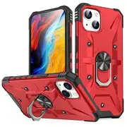 With Ring Holder Cover Case For iPhone14 Plus - Red
