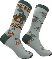 [Crazy Dog T-shirts] Men's Fuckin Fossil Socks Funny Sarcastic Dinosaur Graphic Novelty Footwear