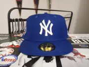 New Era 59Fifty New York Yankees Fitted Hat Side Patch Ice Blue UV Size 7 3/8